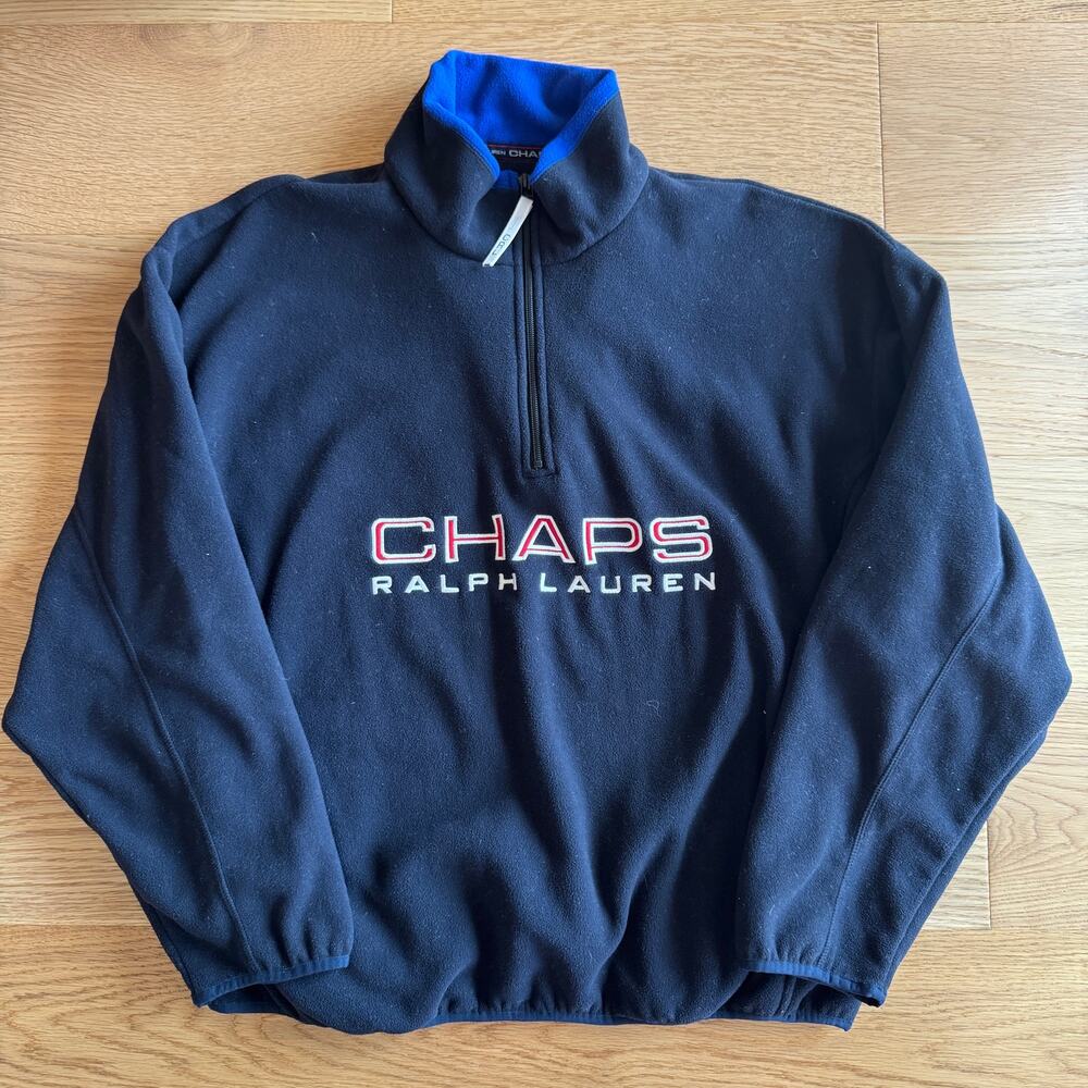 Mens Chaps Ralph Lauren Quarter Zip Fleece Sweatshirt XL